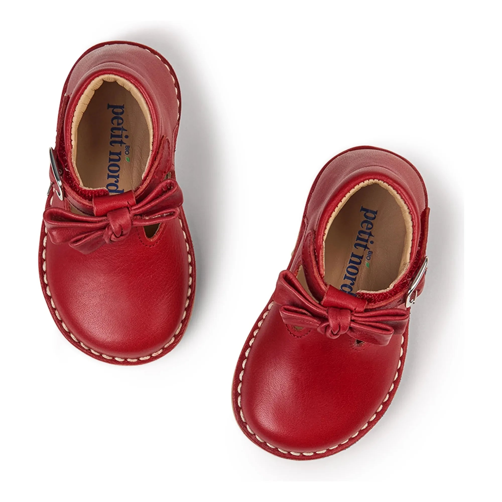 Petit Nord - Zapatos T-Bar con lazo para bebé | Rojo