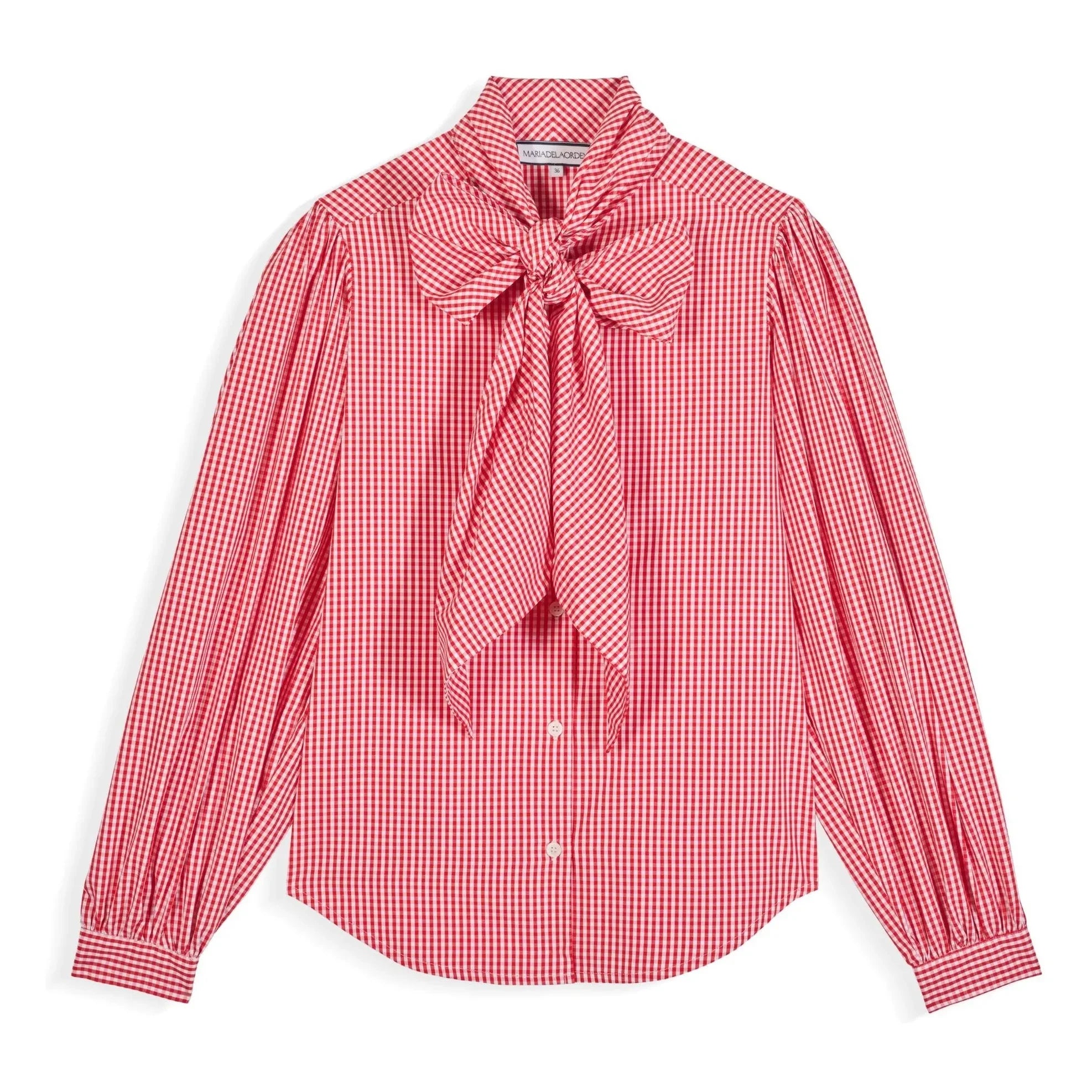 Maria de la Orden - Blusa Gingham de Algodón Cuento de Hadas | Rojo