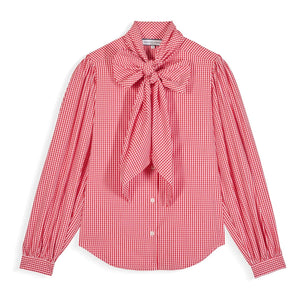 Maria de la Orden - Blusa Gingham de Algodón Cuento de Hadas | Rojo