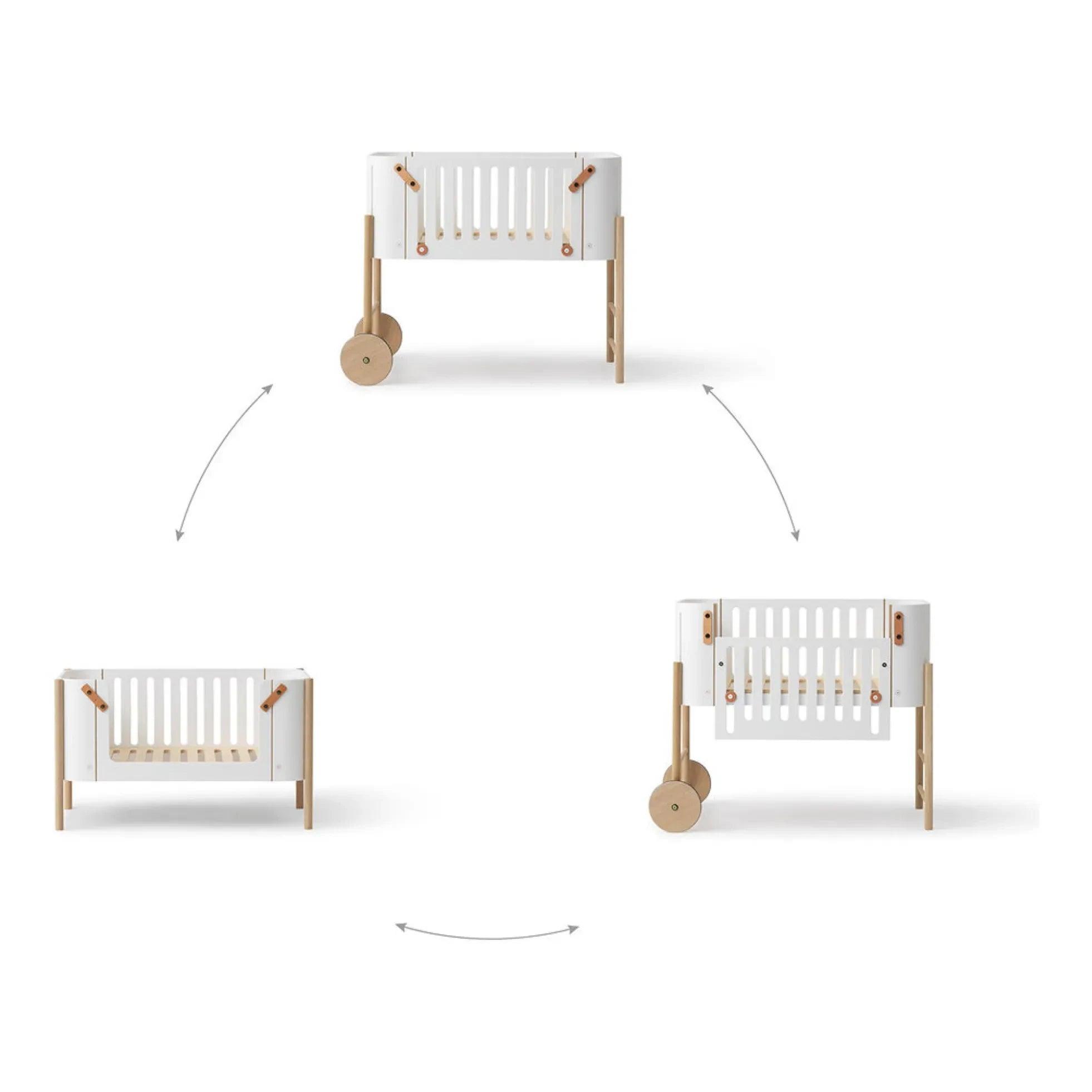 Oliver Furniture - Cododo Uzatılabilir Ahşap Yatak | Beyaz