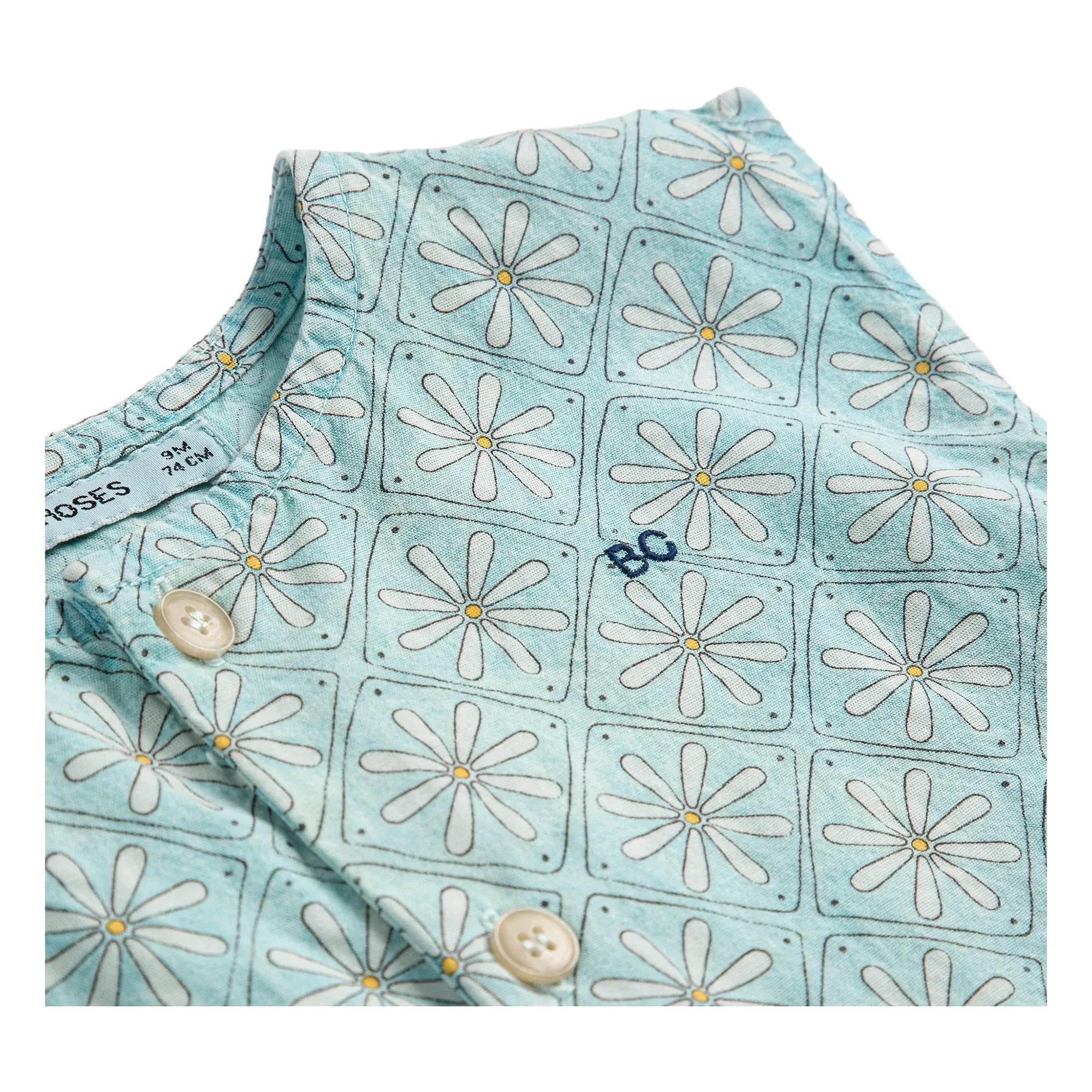 Bobo Choses - Mono de algodón orgánico con estampado de margaritas | Azul claro