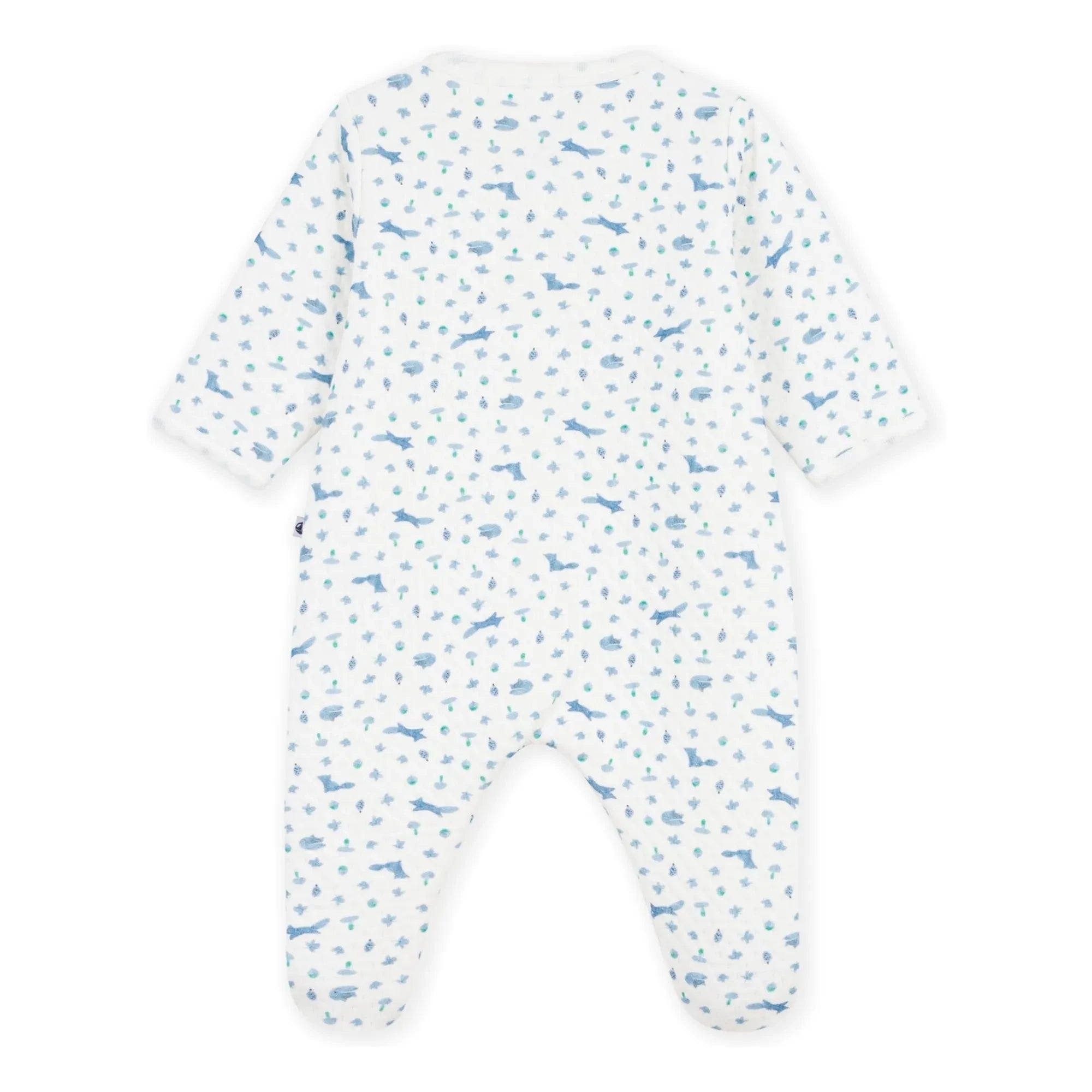 Petit Bateau - Tüylü Dors Bien Tilki Tulum Pijama Organik Pamuk | Beyaz