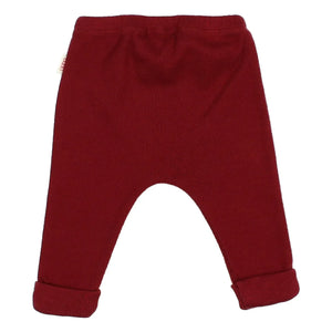 Búho - Leggings Acanalados con Puños | Burdeos