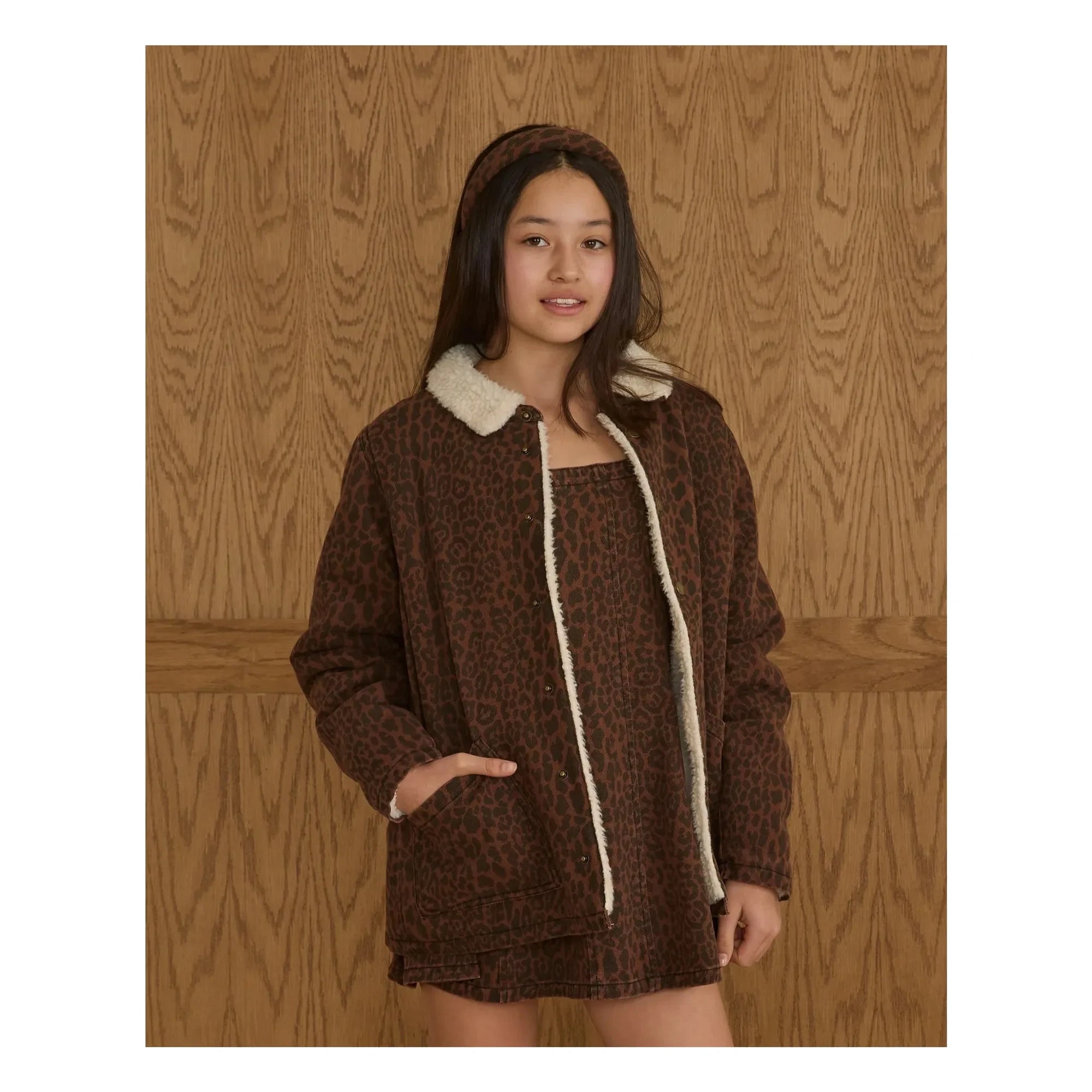 Rylee + Cru - Chaqueta de leopardo | Marrón