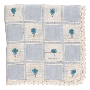 Bebe Organic - Organik Pamuk Balon Battaniye | Mavi