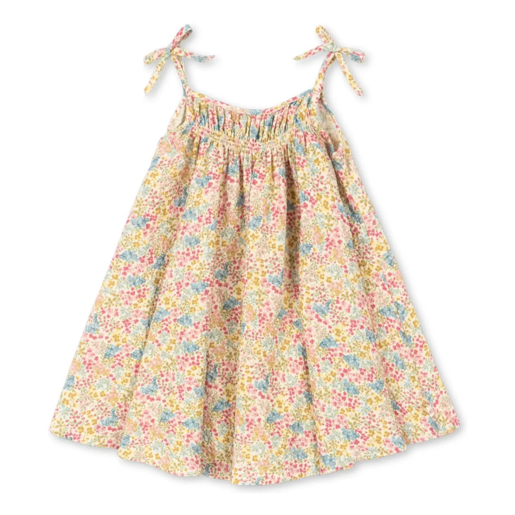 Konges Sløjd - Vestido de algodón orgánico a rayas Vivian Fleurie | Amarillo