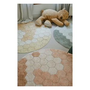 Lorena Canals - Alfombra redonda de panal de abeja | Rosa