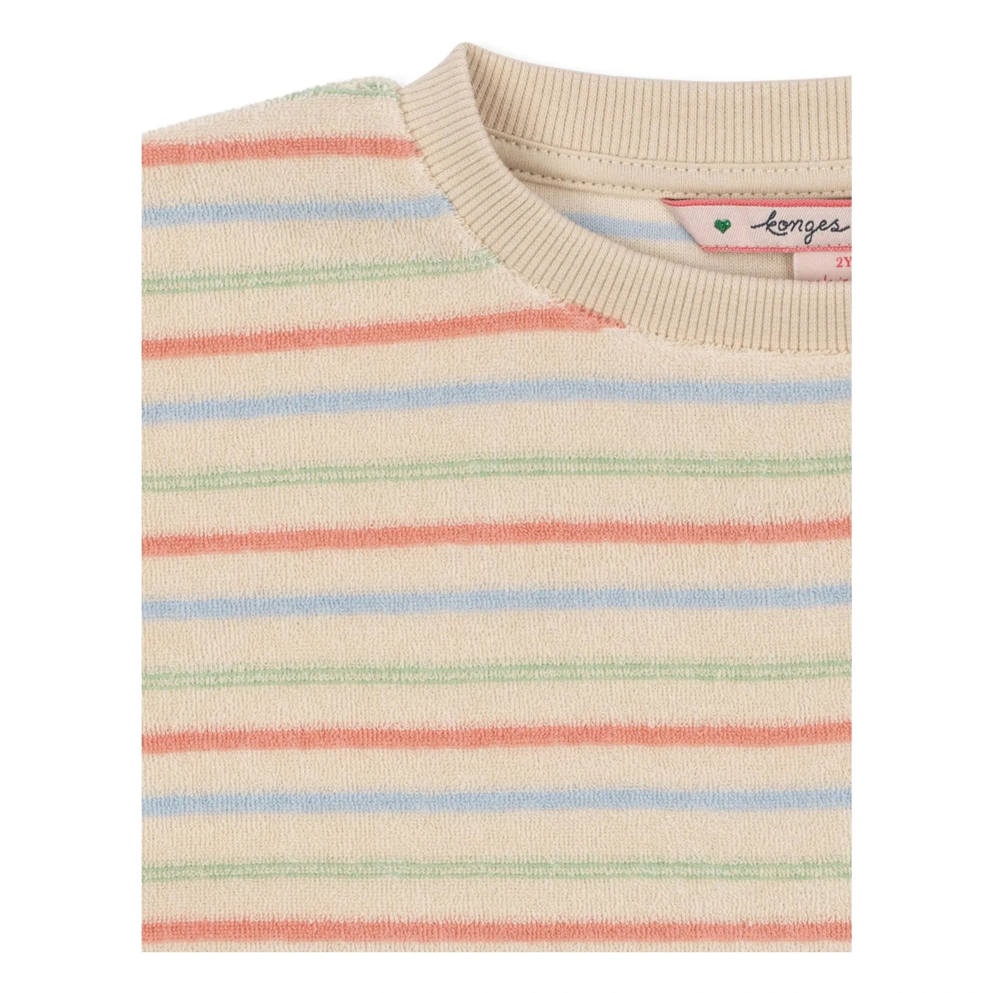 Konges Sløjd - Sudadera Itty a Rayas con Cordón Algodón Orgánico | Crudo
