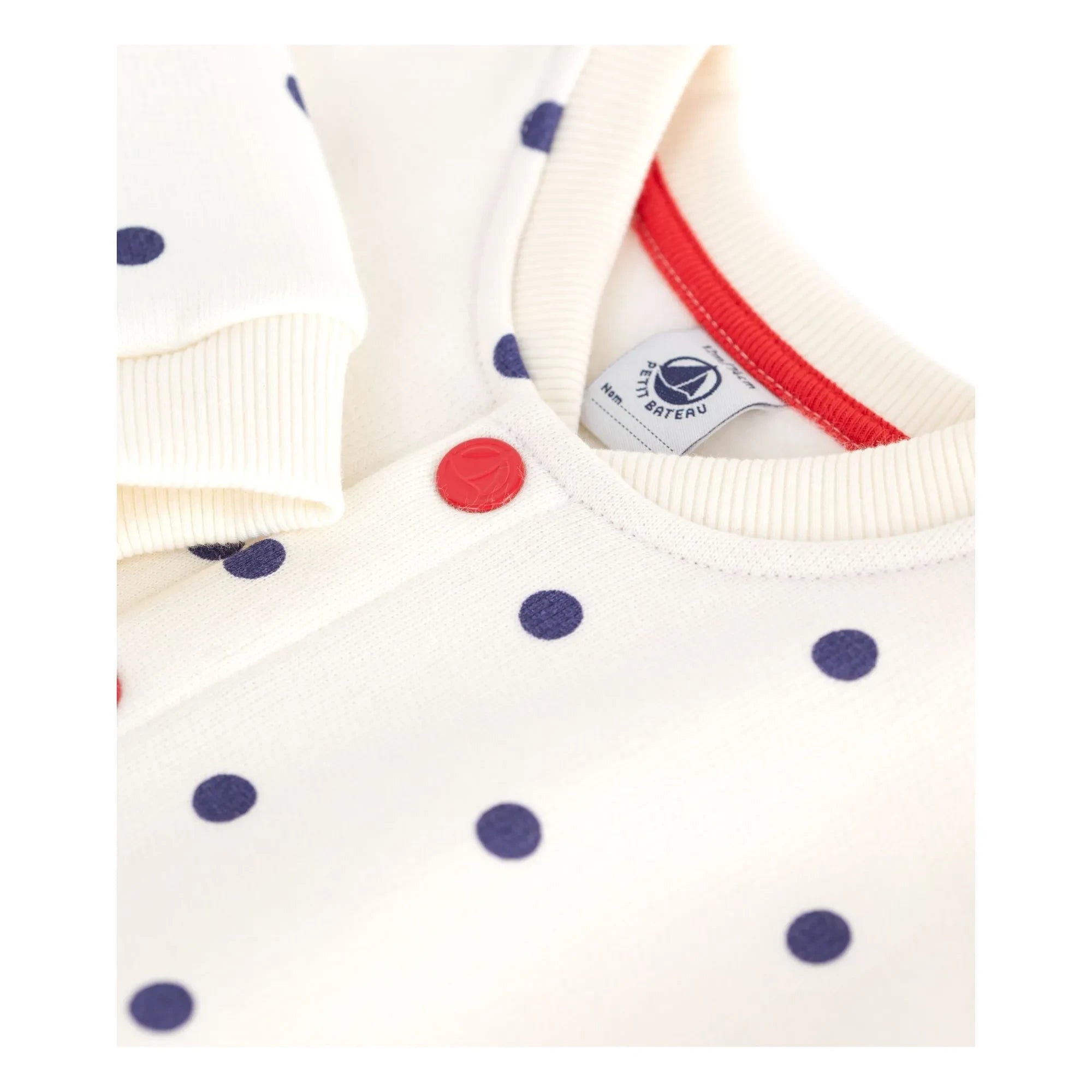 Petit Bateau - Chaqueta de punto de algodón con lunares | Crudo