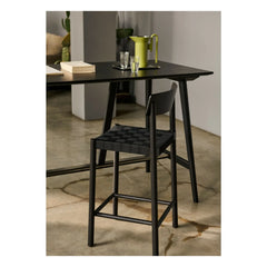 & Tradition - Tabure de bar Betty TK15 con correa negra, 75 cm | Negro