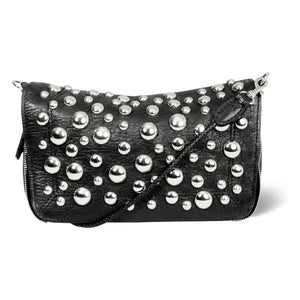Jérôme Dreyfuss - Bolso Bobi S, piel de cabra moteada, plata | Negro