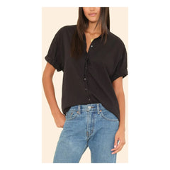 Xirena - Camisa Channing de Popelín de Algodón | Negro