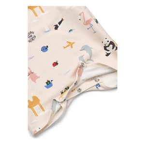 Liewood - Traje de baño Thor Animal con protección UV de fibras recicladas | Beige