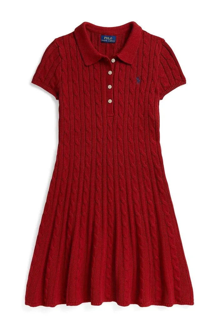 Vestido acampanado de algodón Polo Ralph Lauren