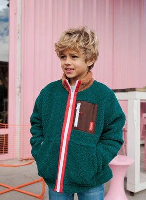 Hello Hossy - Chaqueta de forro polar con cremallera | Verde