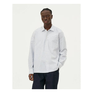 Noyoco - Camisa De Algodón Orgánico De Raya Bora | Azul Claro