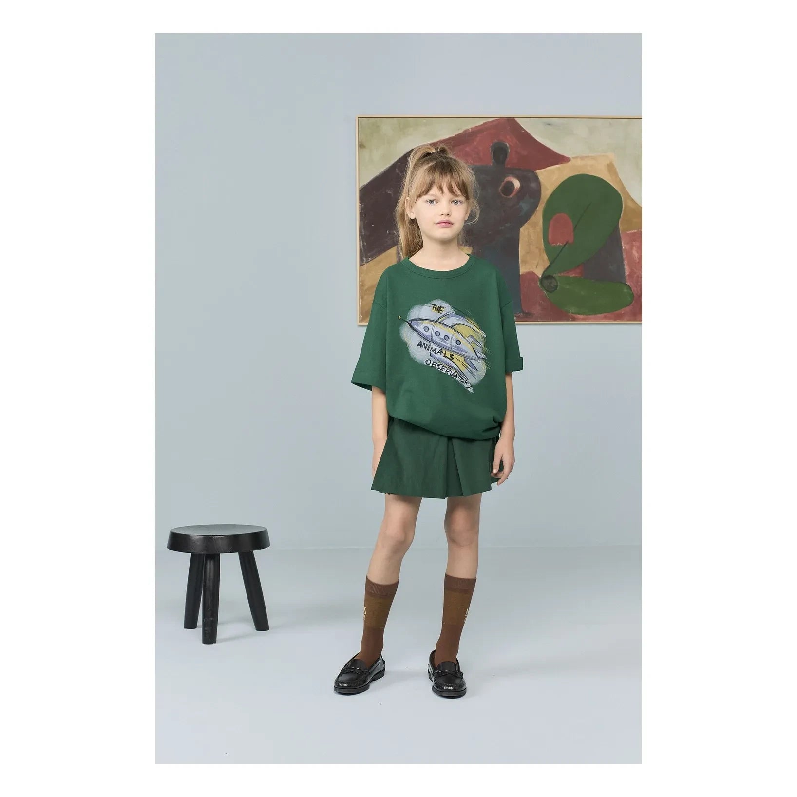 The Animals Observatory - Collie Fusée organik pamuklu T-shirt | Yeşil