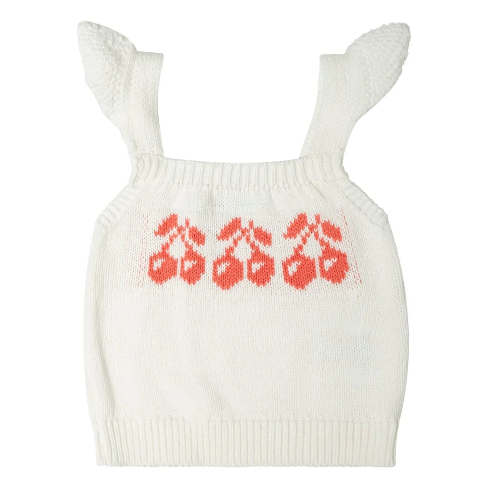Tocoto Vintage - Top jacquard cereza | Blanco