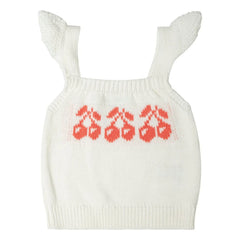 Tocoto Vintage - Top jacquard cereza | Blanco