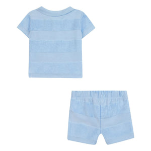 Tartine et Chocolat - Conjunto de Polo, Pantalones Cortos y Toalla | Azul Claro