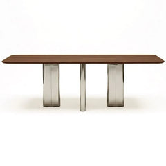 Gabrielle Paris - Mesa de comedor Chrysoline con chapa de nogal | Nogal