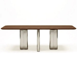 Gabrielle Paris - Mesa de comedor Chrysoline con chapa de nogal | Nogal