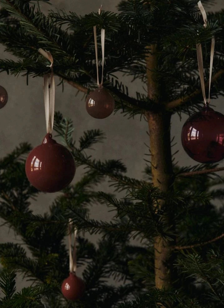 Ferm Living - Adornos de vidrio de Navidad - Set de 3 | Naranja