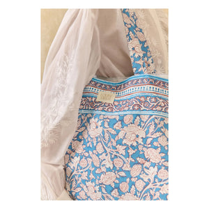 Louise Misha - Bolso tote de algodón Beverly | Azul claro
