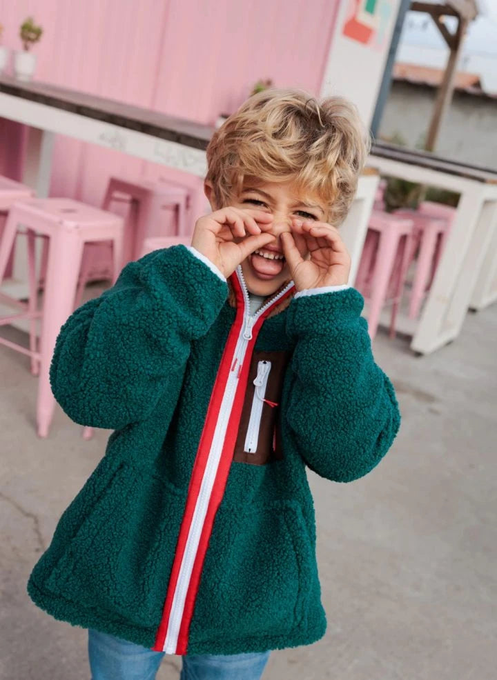 Hello Hossy - Chaqueta de forro polar con cremallera | Verde