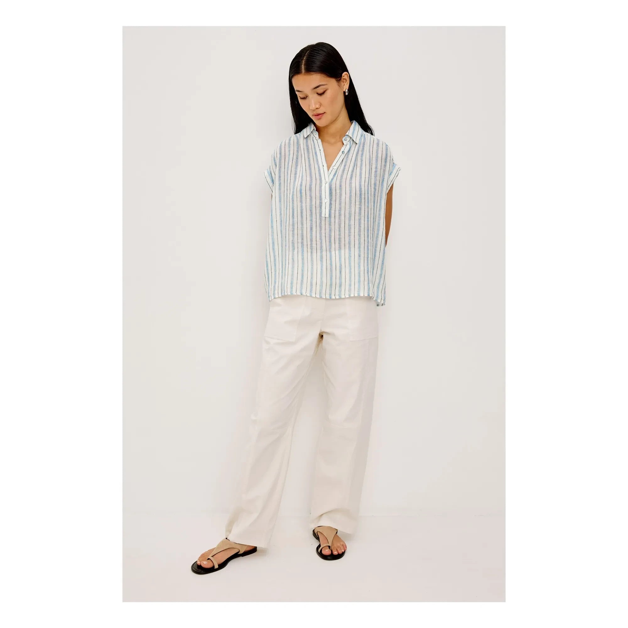 Rails - Blusa de rayas de la Toscana | Azul claro