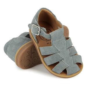 Pom d'Api - Sandalias de terciopelo Poppy Daddy | Gris