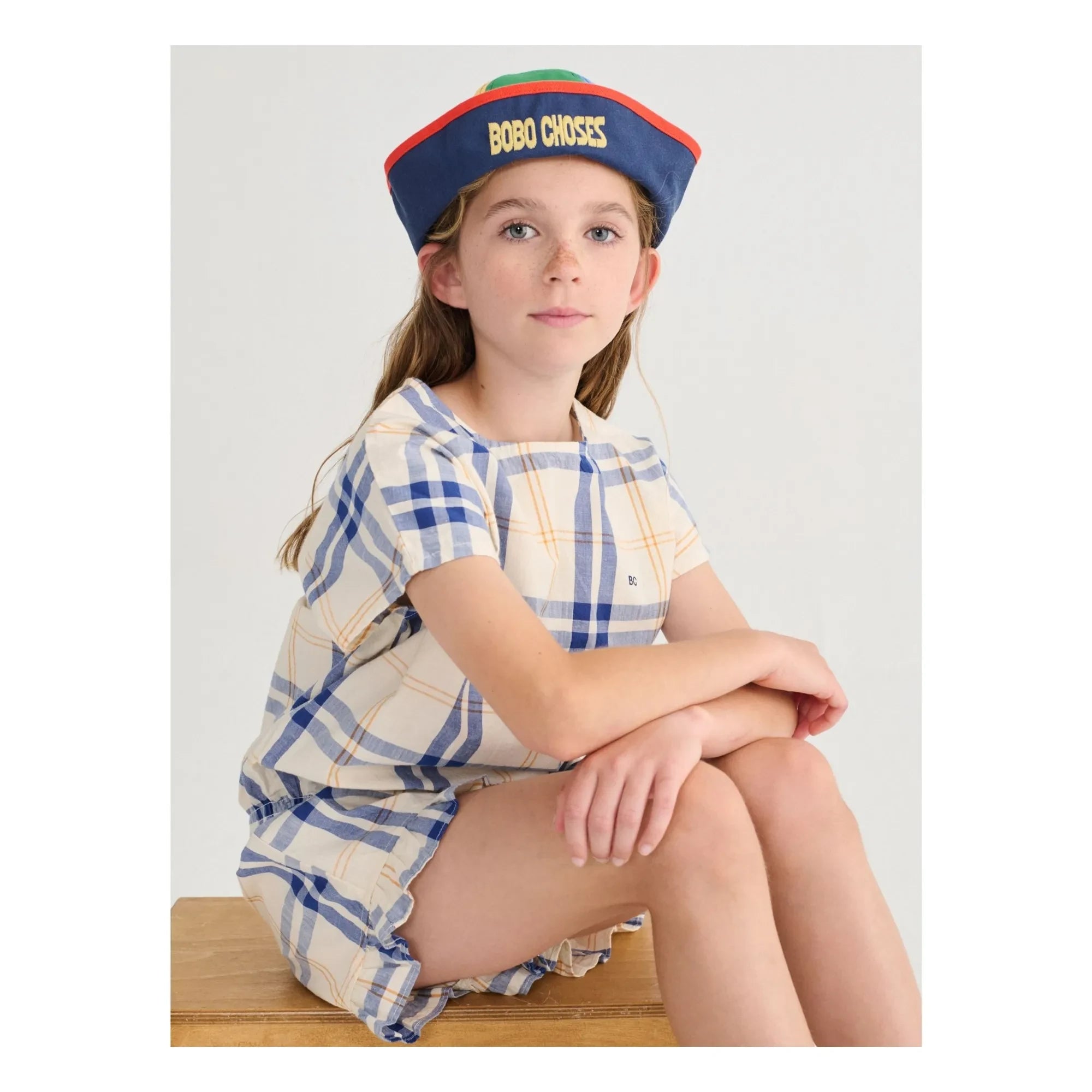 Bobo Choses - Gorro marinero de fibra reciclada con bloques de color | Azul marino