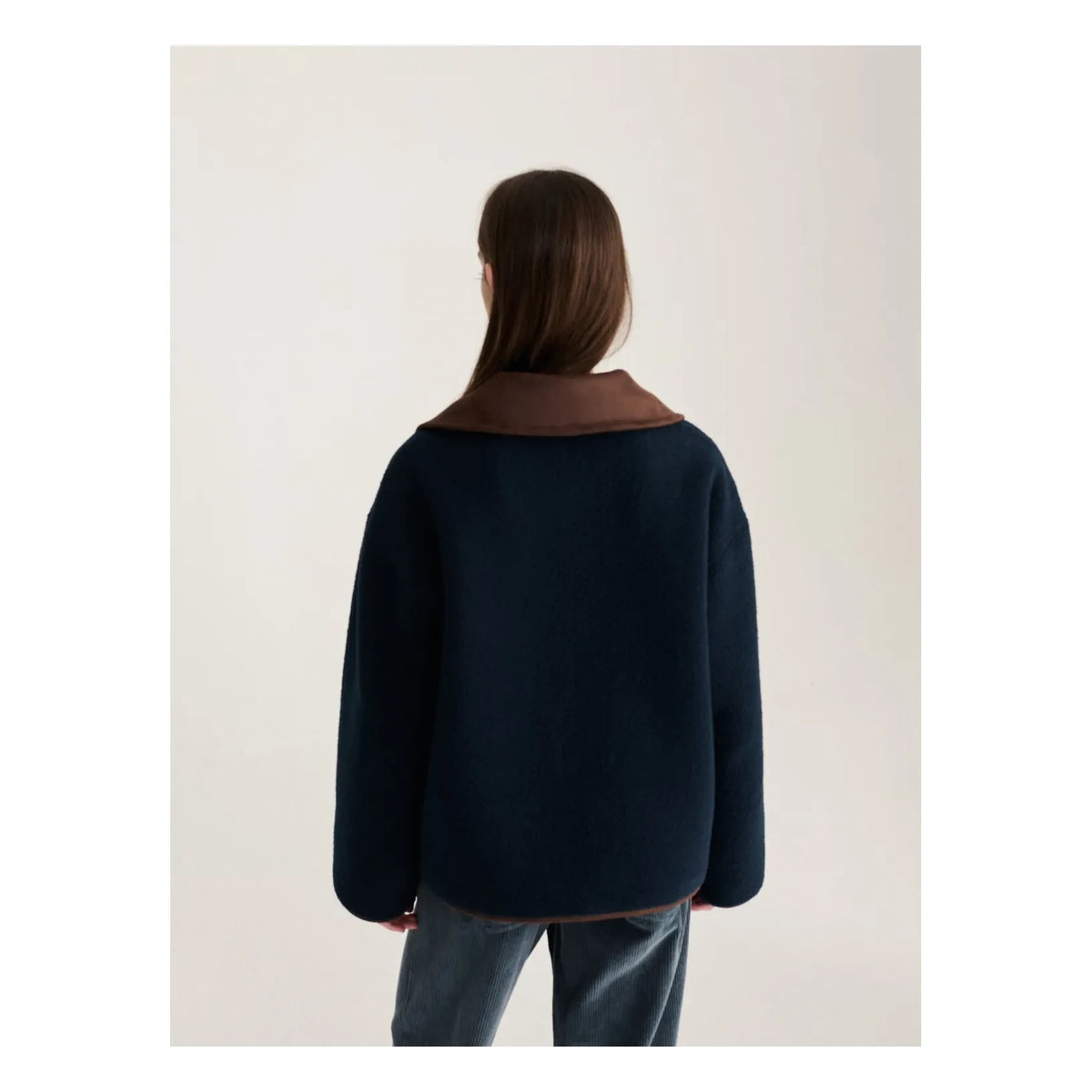 Bobo Choses - Chaqueta de sherpa suave de doble cara | Marrón oscuro