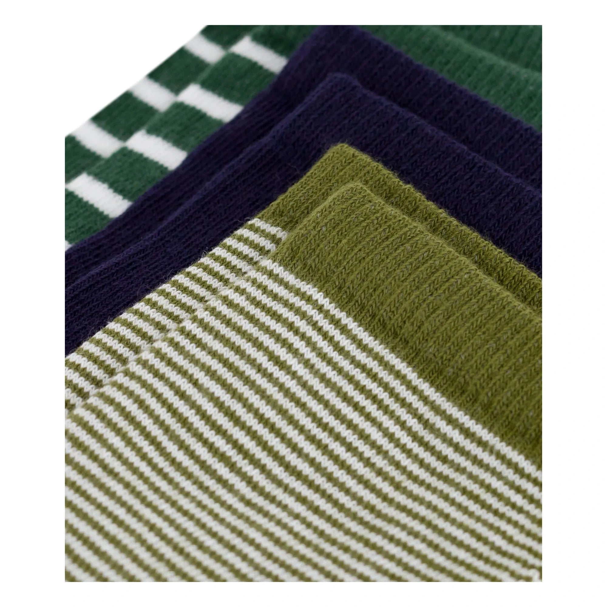 Petit Bateau - Set de 3 pares de calcetines a rayas | Verde