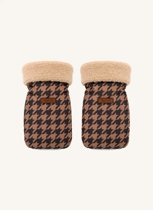 Töastie - Guantes para Carrito de Bebé Houndstooth de Fibra Reciclada | Marrón