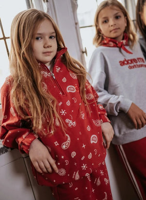 Cos I Said So - Sudadera con cremallera Paisley de algodón orgánico | Rojo