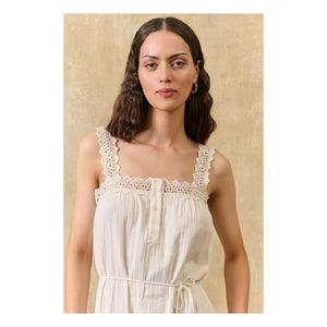 Louise Misha - Vestido de algodón orgánico Madera | Crudo