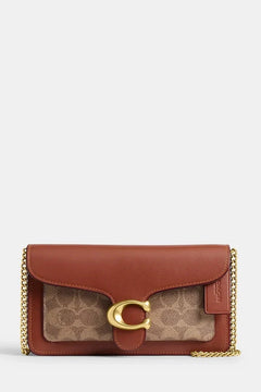 Bolso Coach Tabby Chain Clutch de Lona de Firma