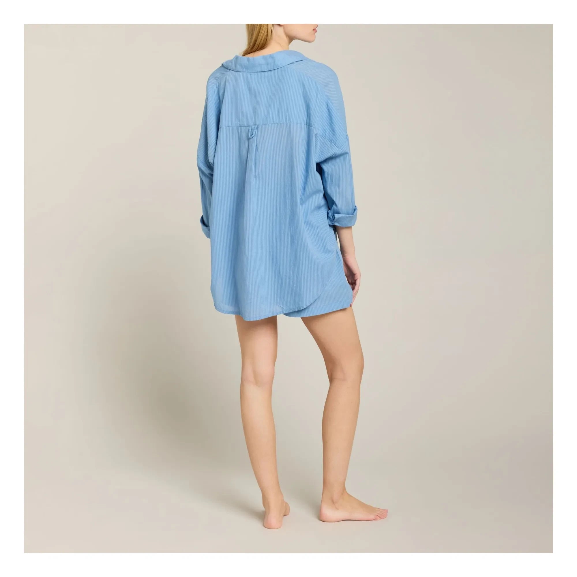 Maison Saint Julien - Camisa de Voile de Algodón Ramatuelle | Azul Celeste
