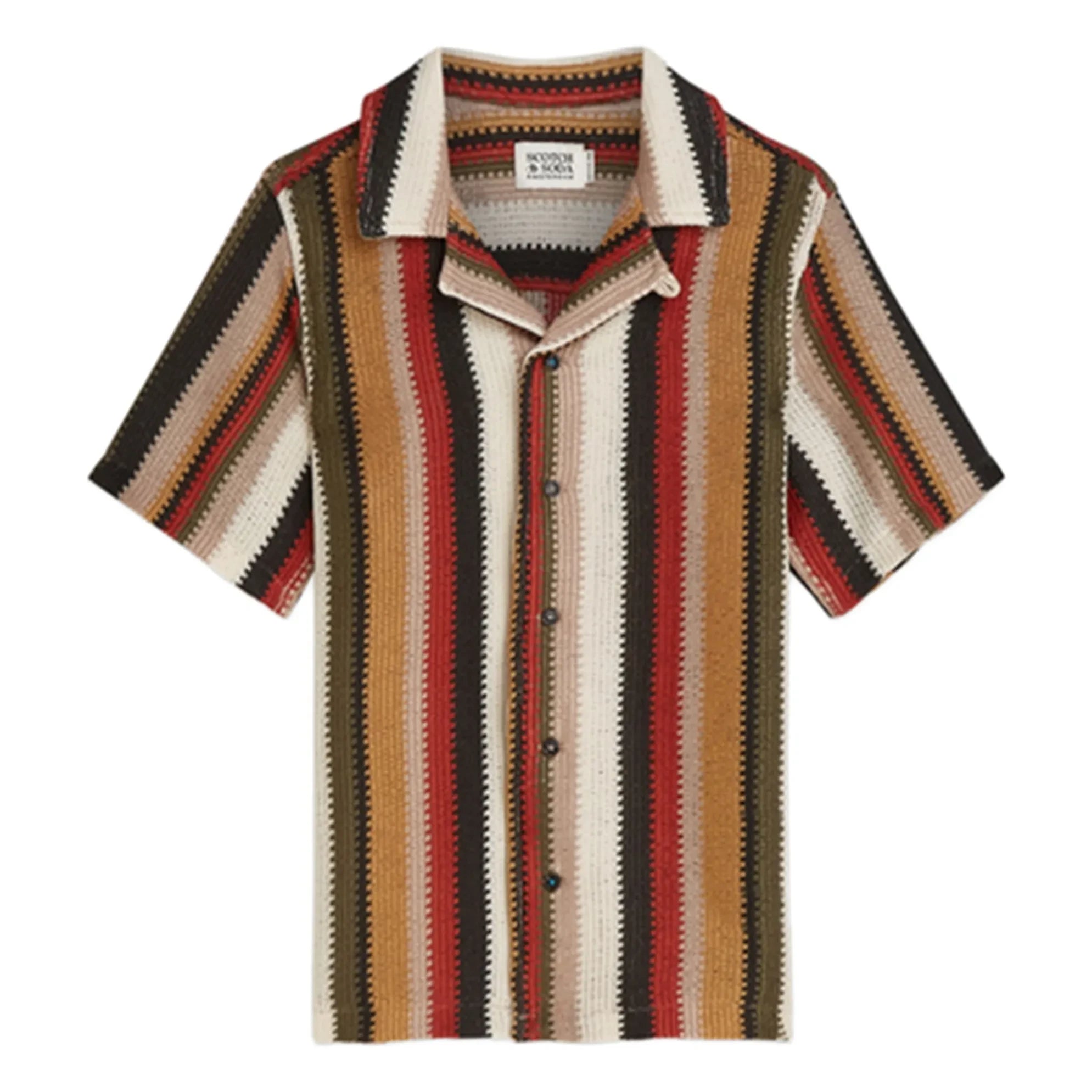 Scotch & Soda - Camisa de rejilla de rayas | Rojo