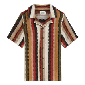 Scotch & Soda - Camisa de rejilla de rayas | Rojo