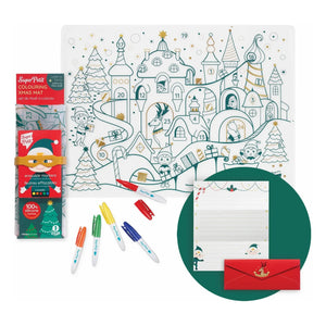 Superpetit - Kit de colorear 5 rotuladores - Pueblo de Navidad