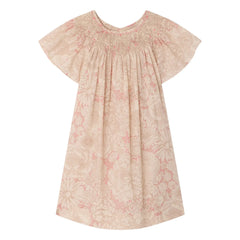 Bonpoint - Vestido fruncido de algodón orgánico Arlène Fleurie | Rosa pálido