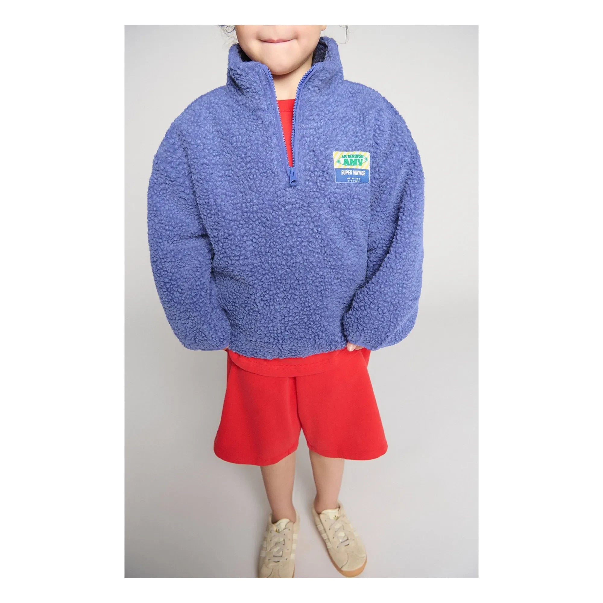 American Vintage - Sudadera de media cremallera de sherpa de fibra reciclada Hoktown | Morado