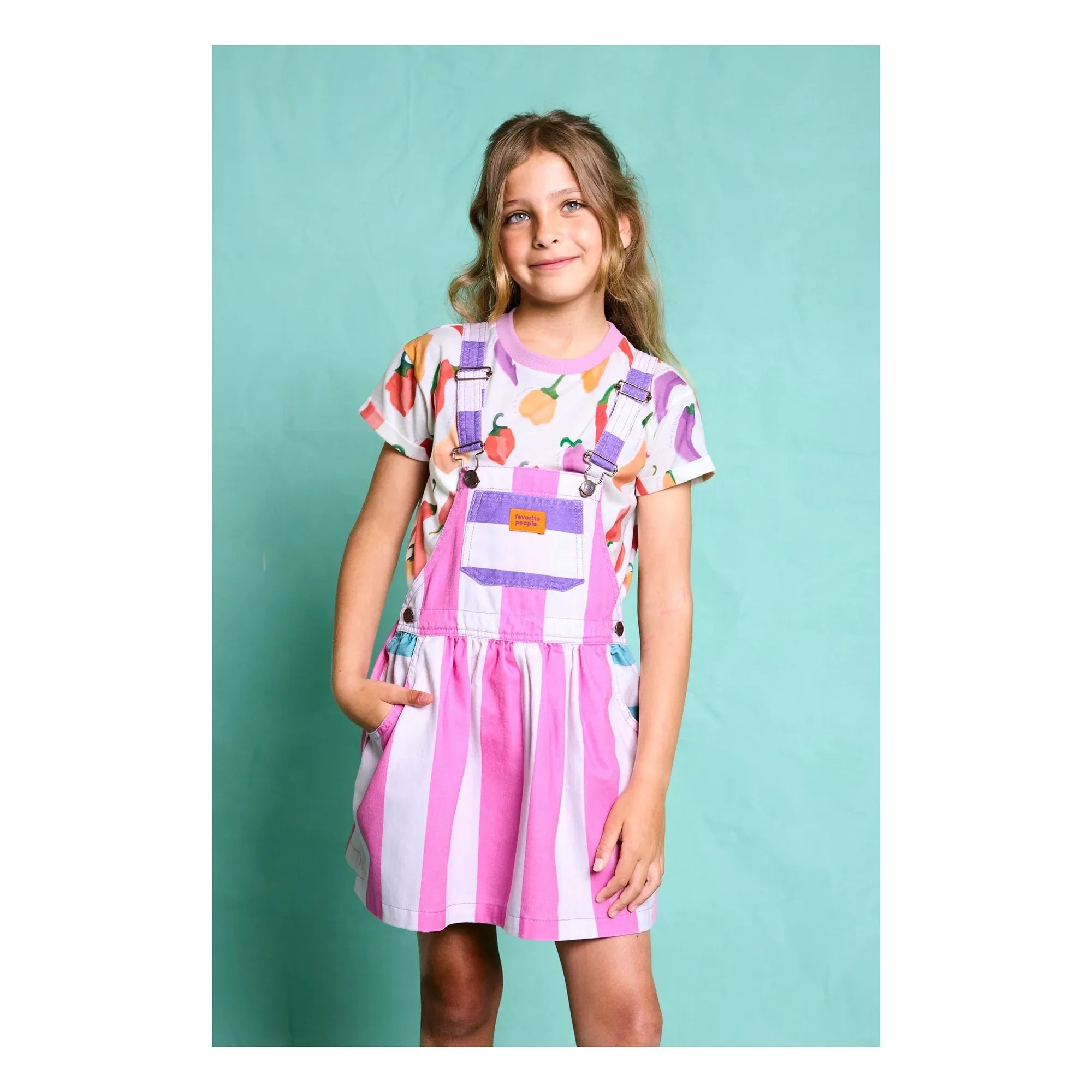 Favorite People - Vestido Peto de Rayas Amore | Rosa