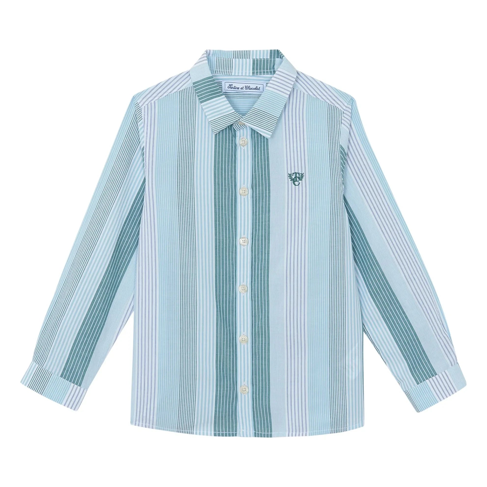 Tartine et Chocolat - Camisa de rayas de contraste | Agua verde