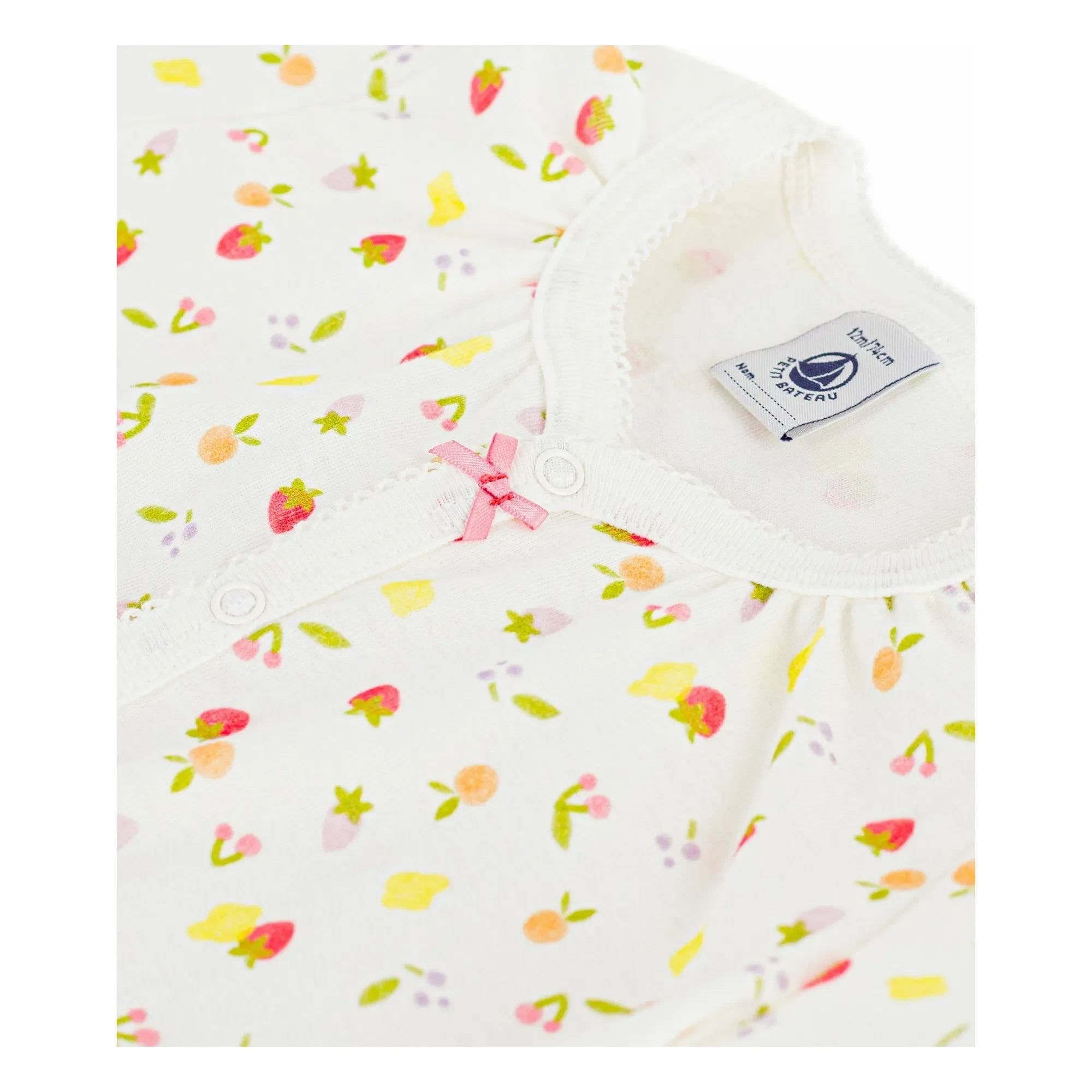 Petit Bateau - Pijama de una pieza con fruta | Crudo