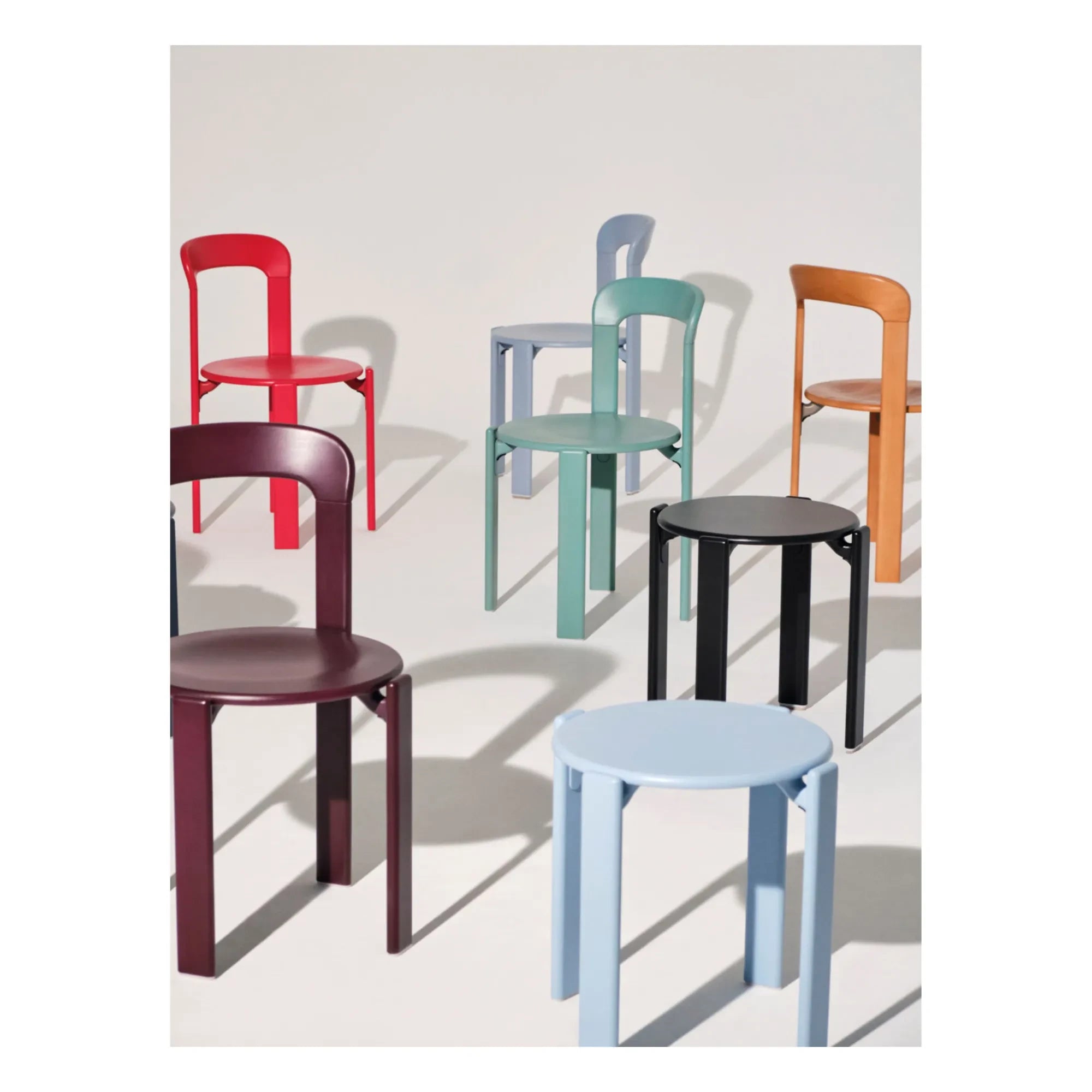 Hay - Silla de madera pulida Rey - Bruno Rey | Morado Berenjena