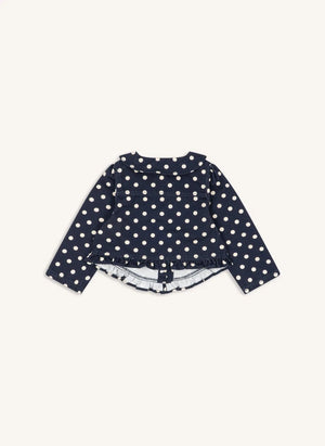Konges Sløjd - Nola Organik Pamuk Denim Puantiyeli Ceket | Koyu Mavi