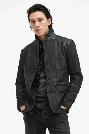 Chaqueta de cuero ALLSAINTS SURVEY LTHR BLAZER